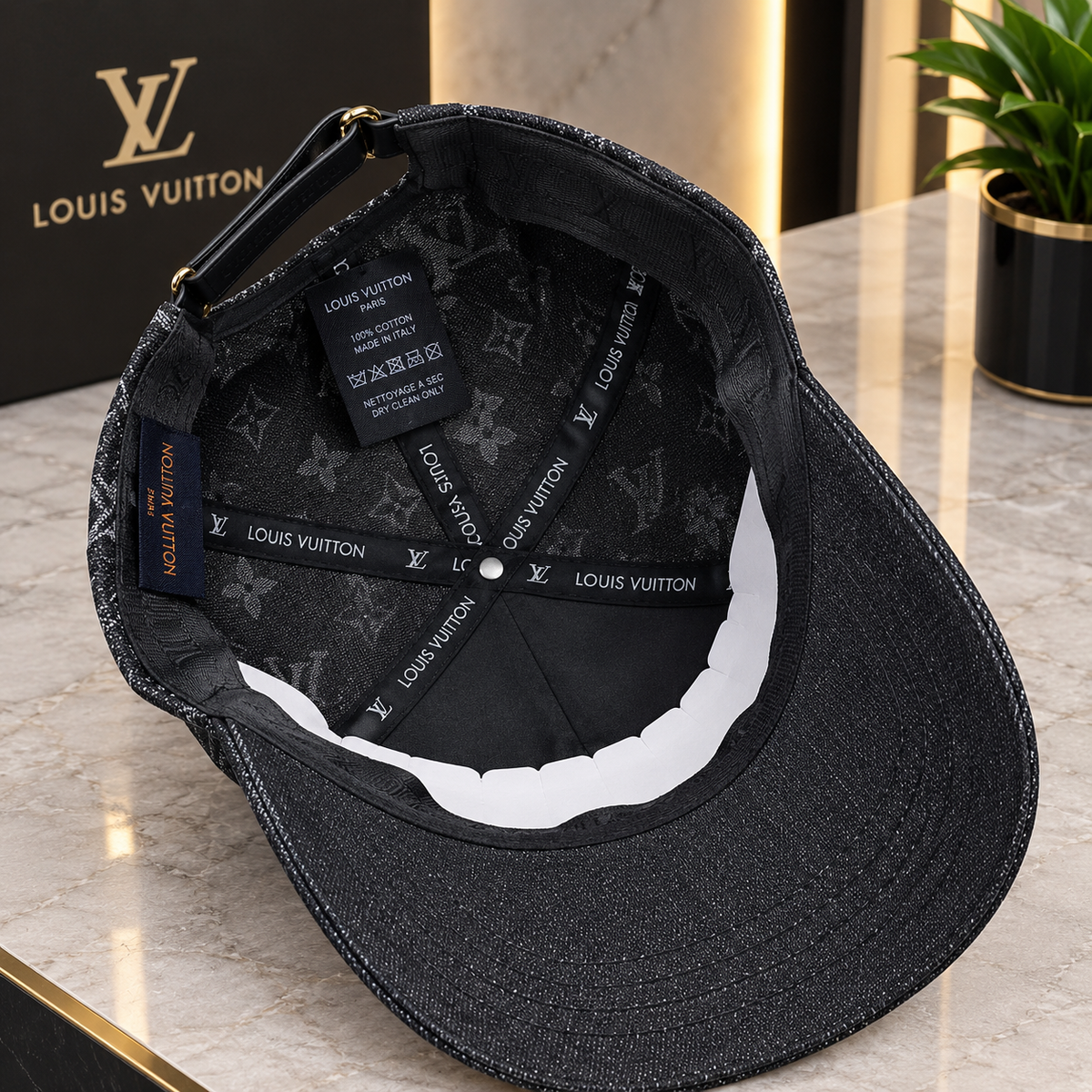 Louis Vuitton Black Monogram Baseball Cap | Designer Style