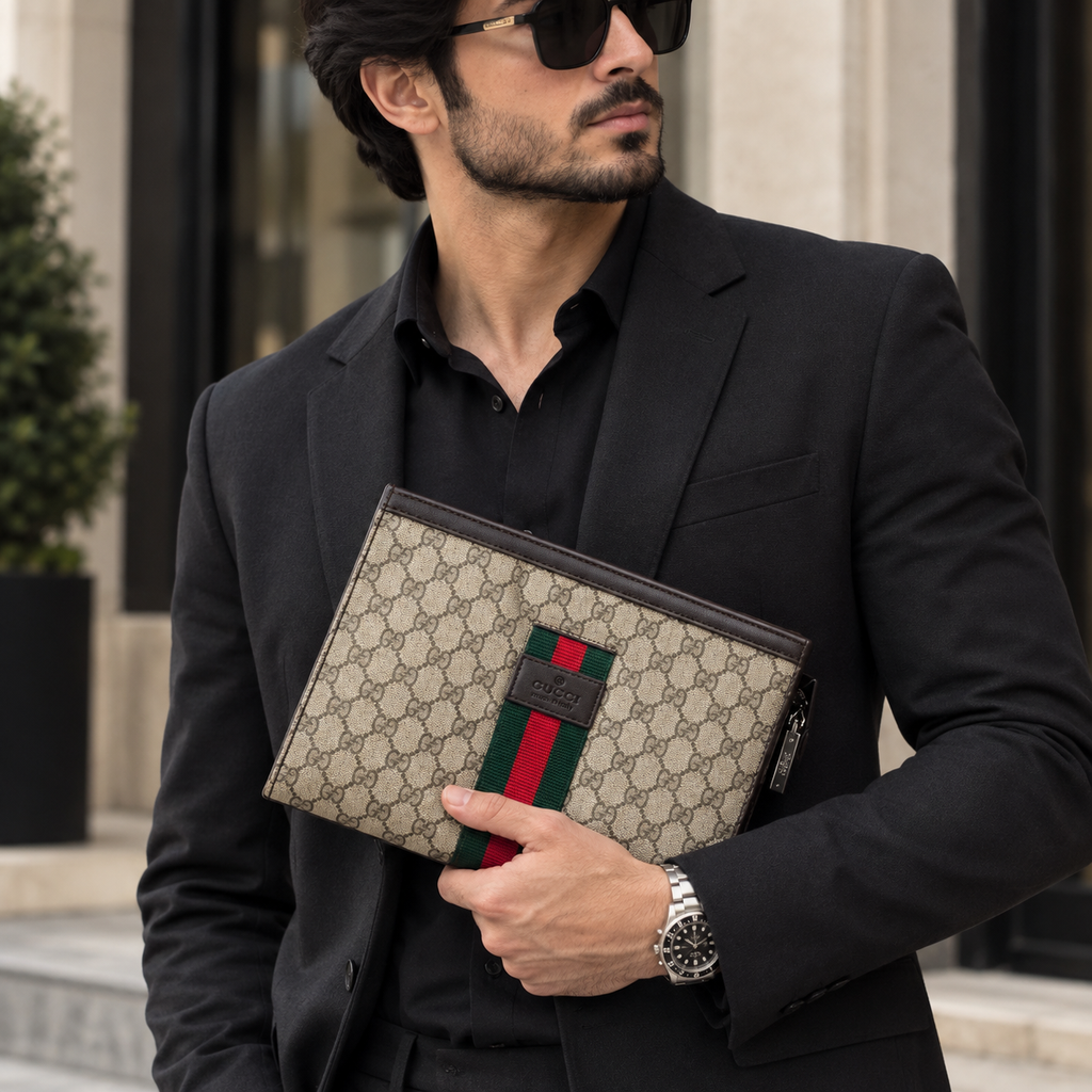 Gucci Ophidia GG Supreme Pouch Clutch Bag