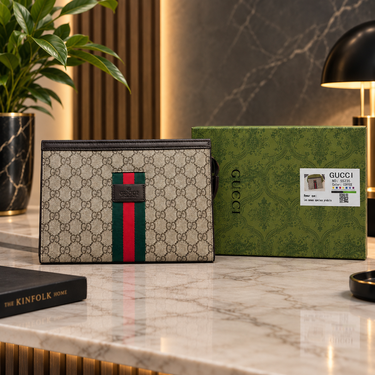 Gucci Ophidia GG Supreme Pouch Clutch Bag