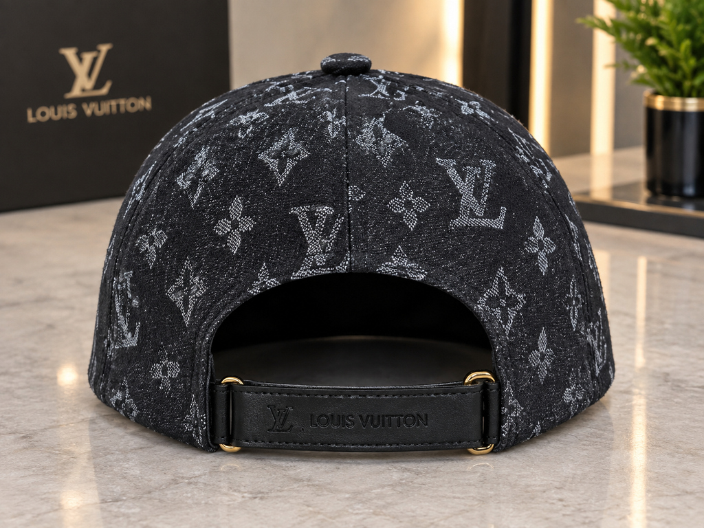 Louis Vuitton Black Monogram Baseball Cap | Designer Style