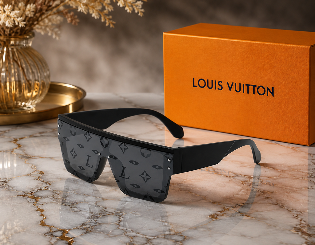 Louis Vuitton Black Matte Sunglasses with Gray Tinted Lenses – Stylish Designer Eyewear | Best Buyers Shop