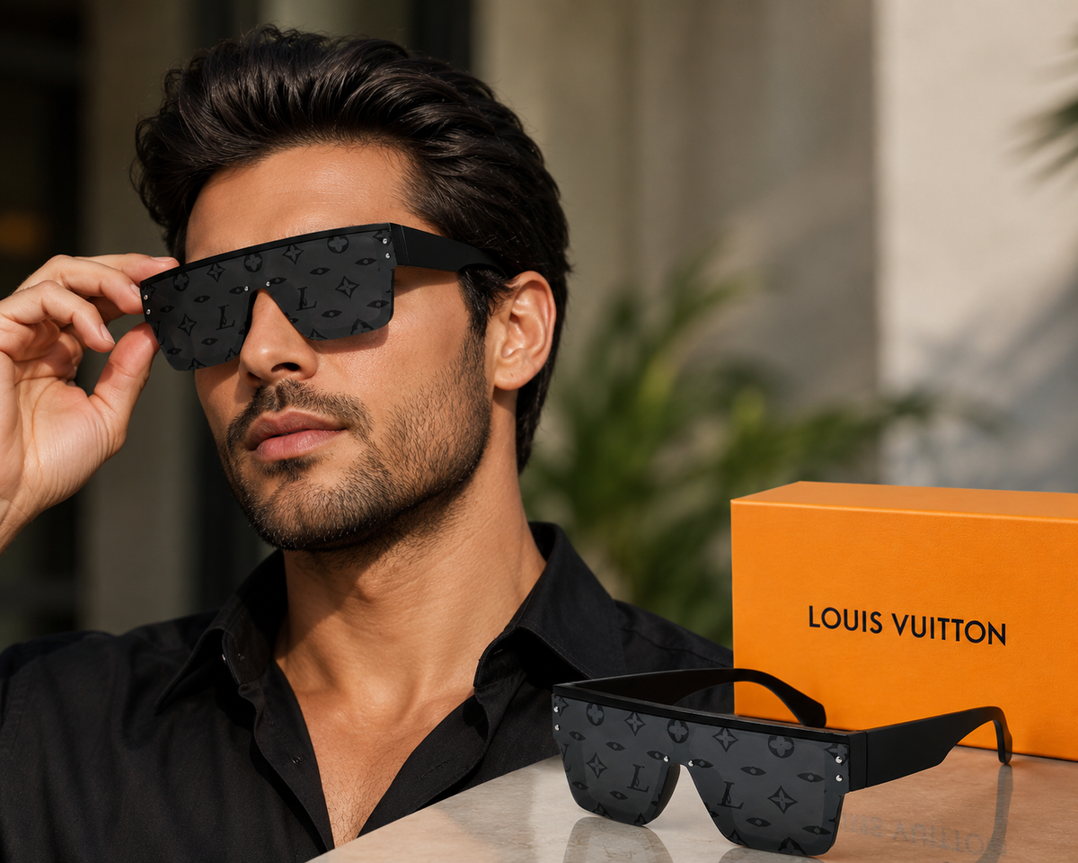 Louis Vuitton Black Matte Sunglasses with Gray Tinted Lenses – Stylish Designer Eyewear | Best Buyers Shop