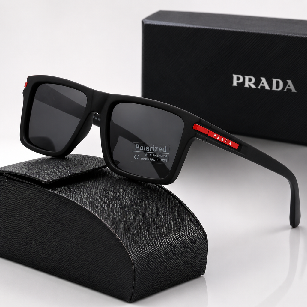 Prada Black Men’s Sunglasses with Protective Case – Stylish Designer Eyewear | Best Buyers Shop