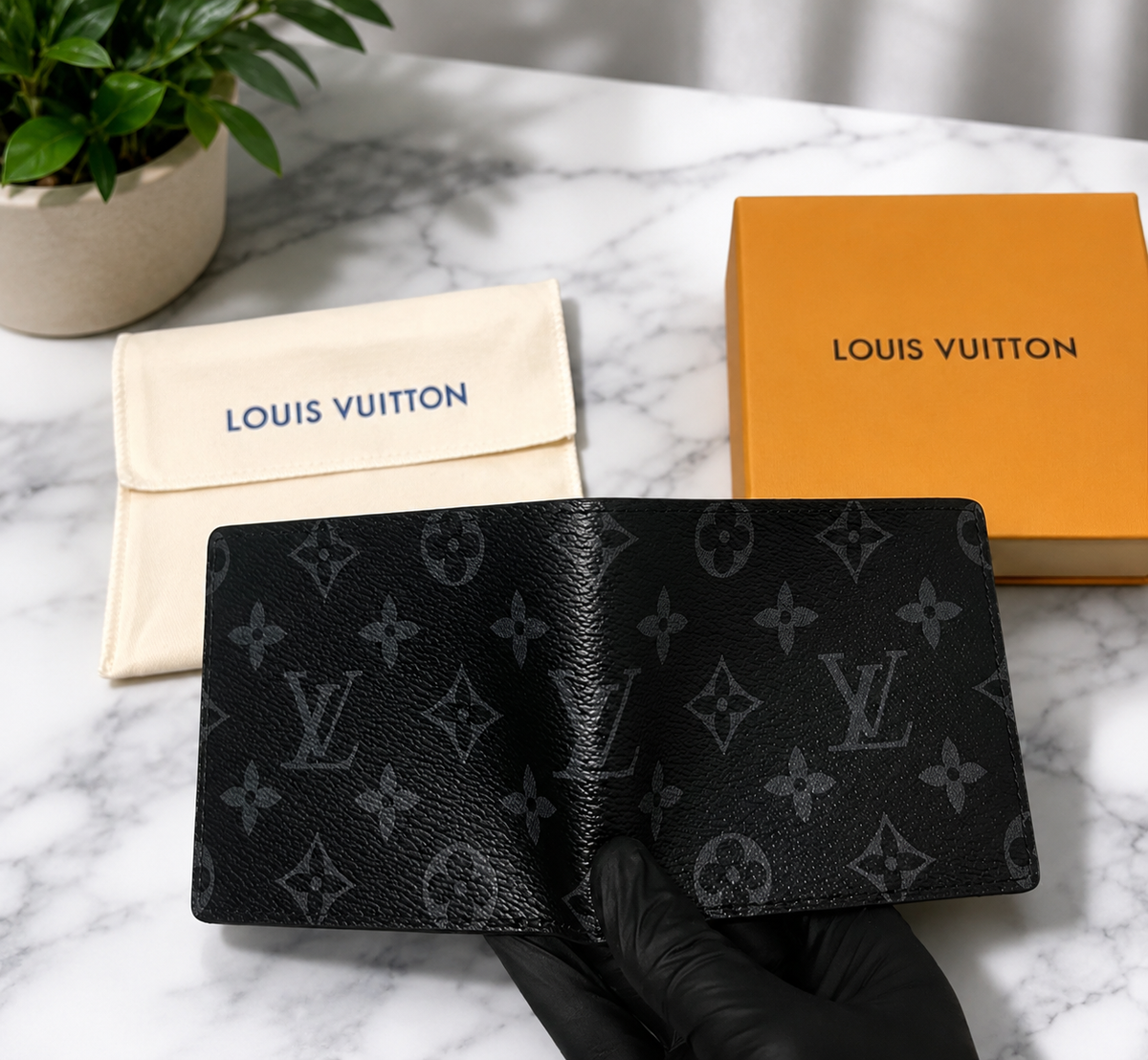 Louis Vuitton Men's Black Monogram Bifold Wallet | Best Buyers Shop