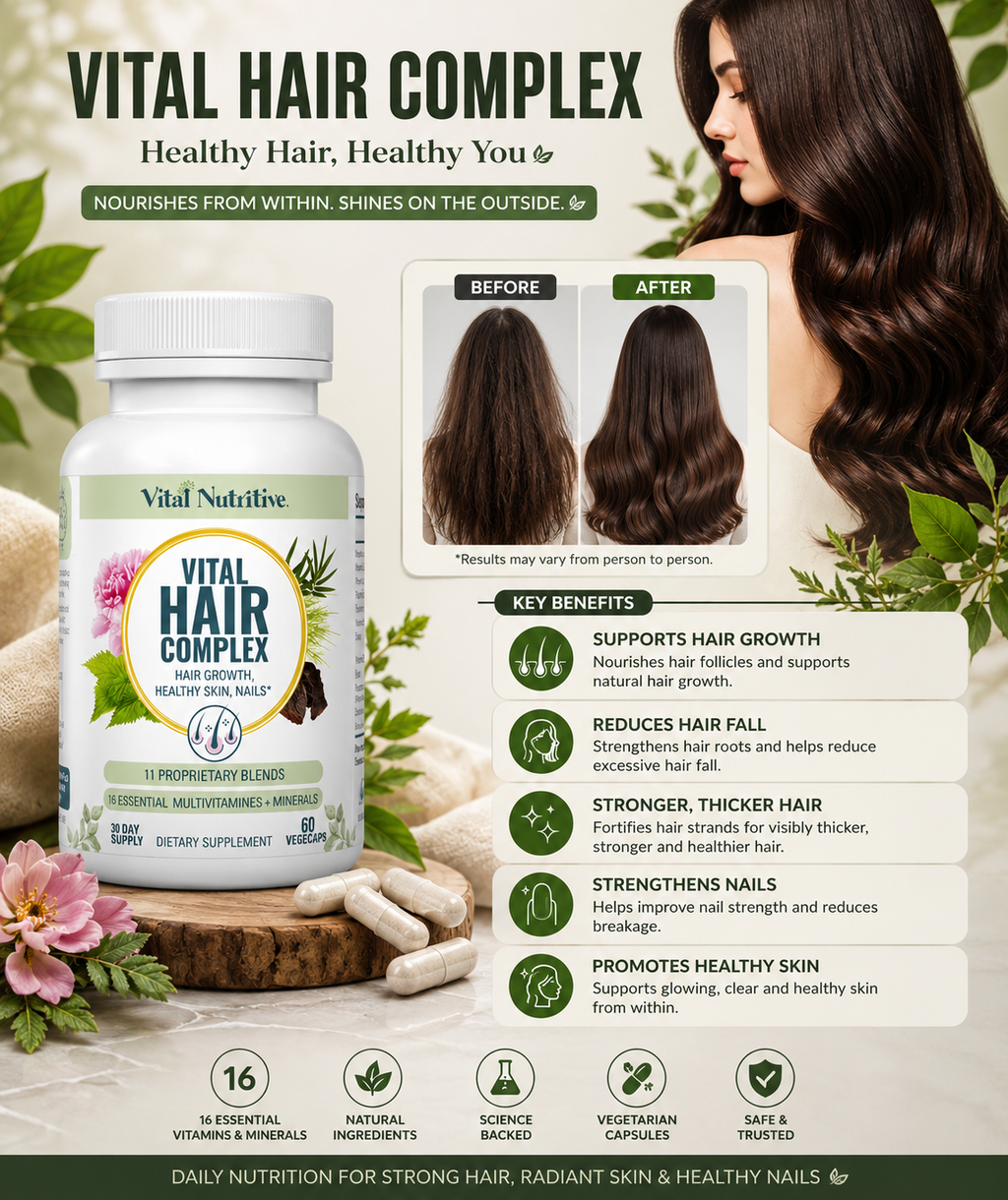 Vital Hair Complex 60 Capsules – Biotin & B Vitamin Support