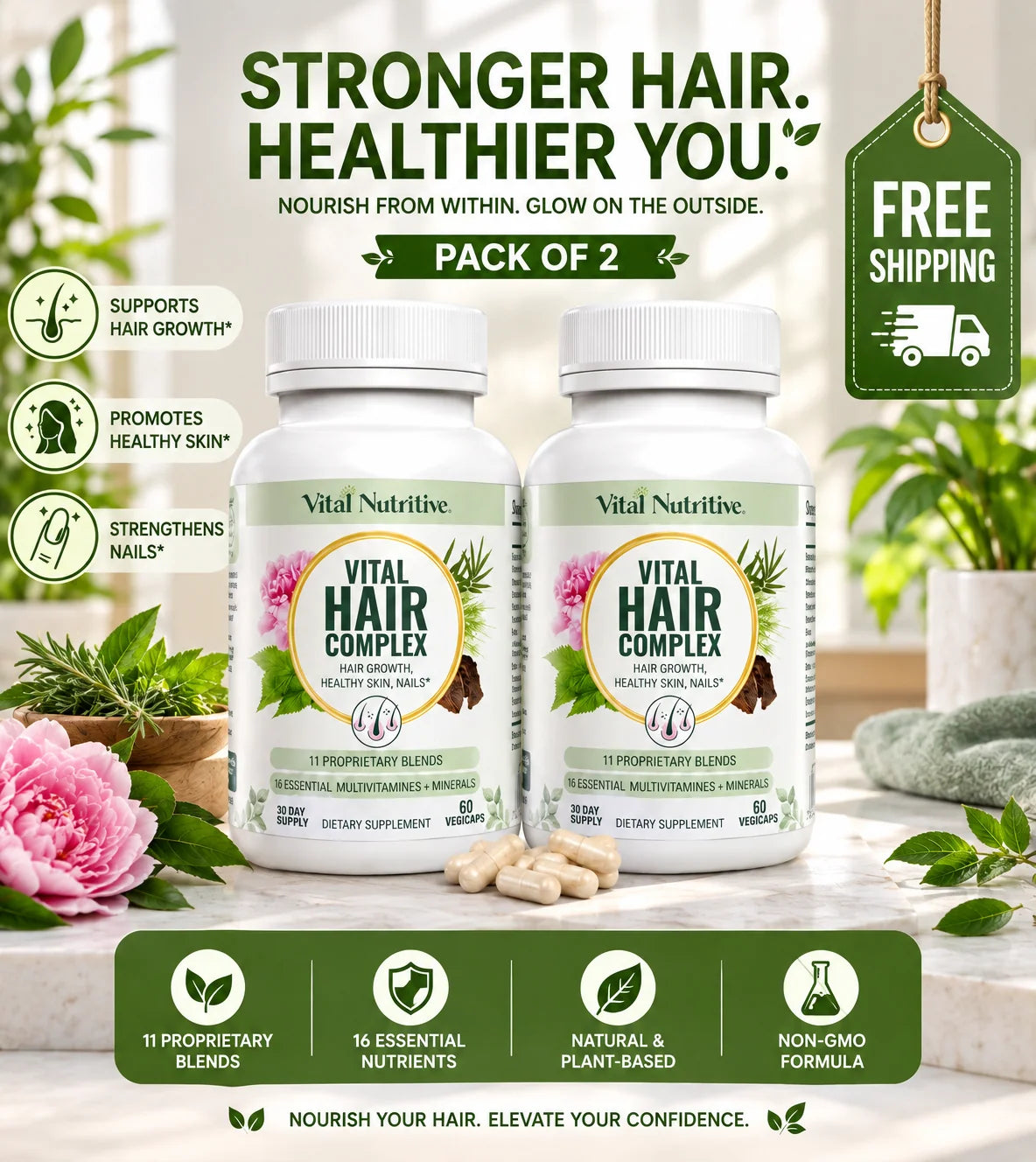 Vital Hair Complex 60 Capsules – Biotin & B Vitamin Support