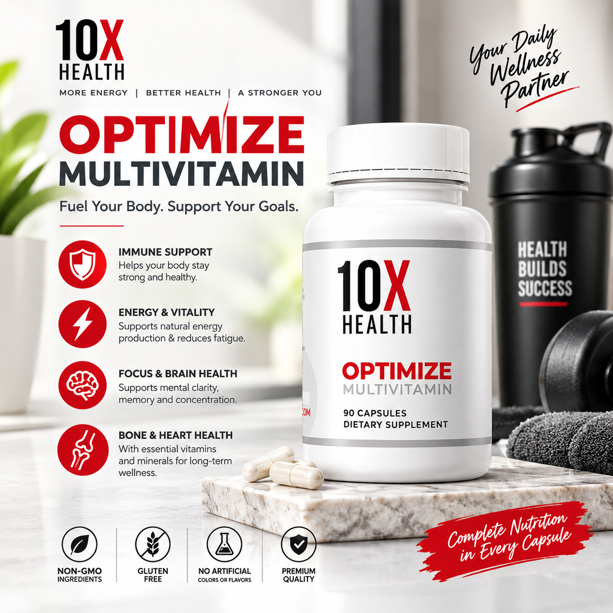 10X Health Optimize Premium Methylated Multivitamin – 90 Capsules | Best Buyers Shop