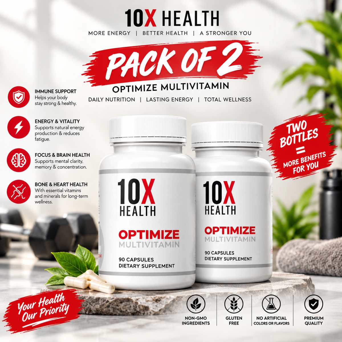 10X Health Optimize Premium Methylated Multivitamin – 90 Capsules | Best Buyers Shop