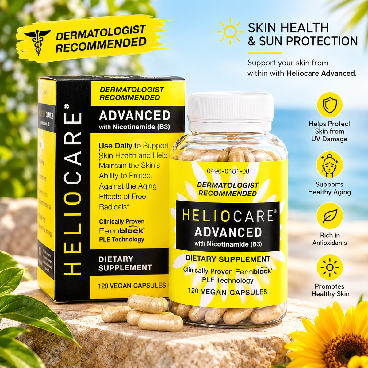 Heliocare Advanced with Nicotinamide Antioxidant Supplement – 120 Capsules | Best Buyers Shop