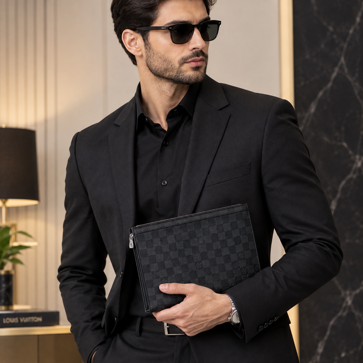 Louis Vuitton Pochette Voyage MM Clutch Bag for Men – Luxury Zip Pouch