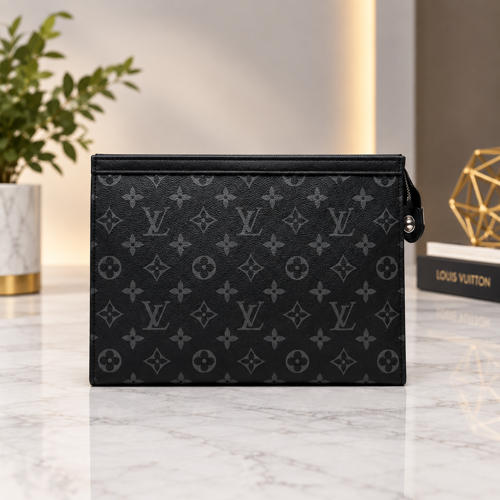 Louis Vuitton Pochette Voyage MM Monogram Clutch Bag for Men – Zip Pouch