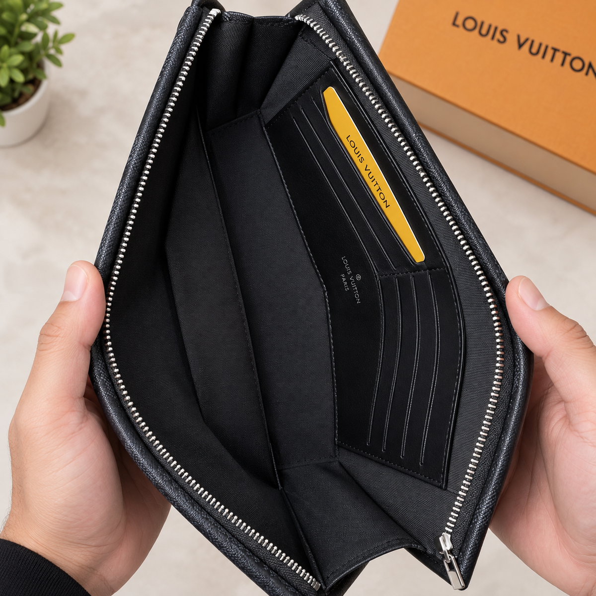 Louis Vuitton Pochette Voyage MM Monogram Clutch Bag for Men – Zip Pouch