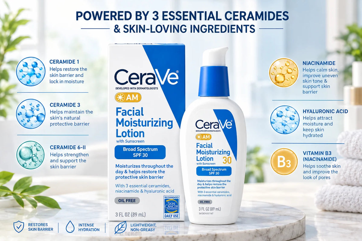 CeraVe AM Facial Moisturizing Lotion SPF 30 3 oz | Best Buyers Shop