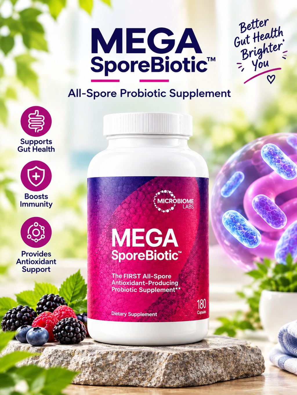 Megasporebiotic Probiotic Supplement for Digestive Health