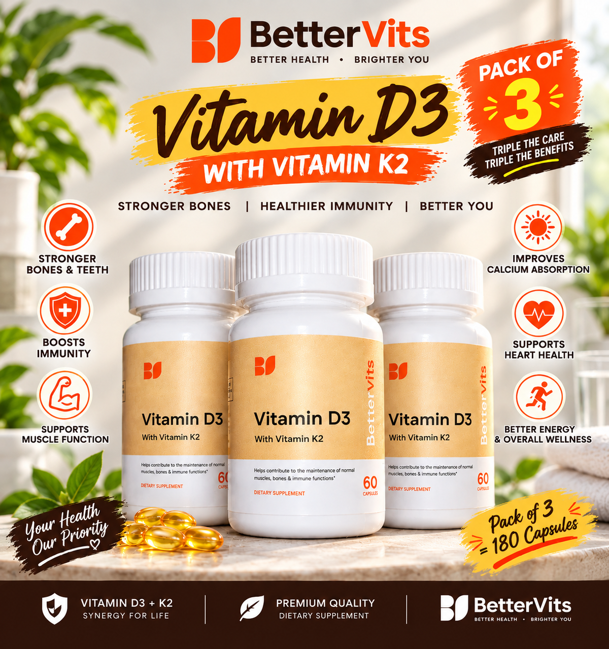 Bettervits Vitamin D3 and K2