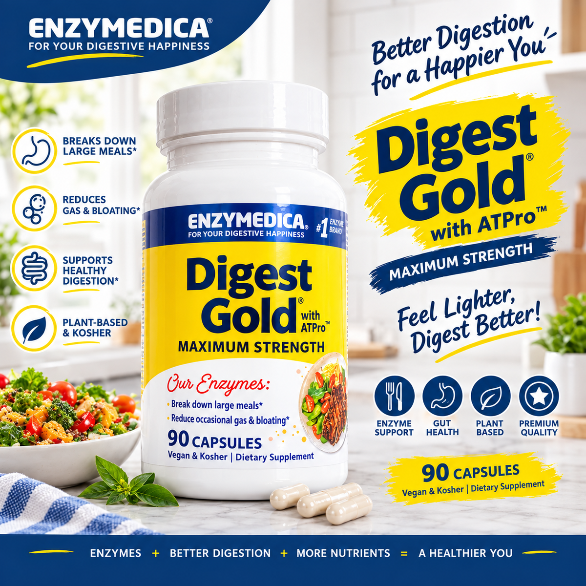 Enzymedica Digest Gold Digestive Enzymes with ATPro