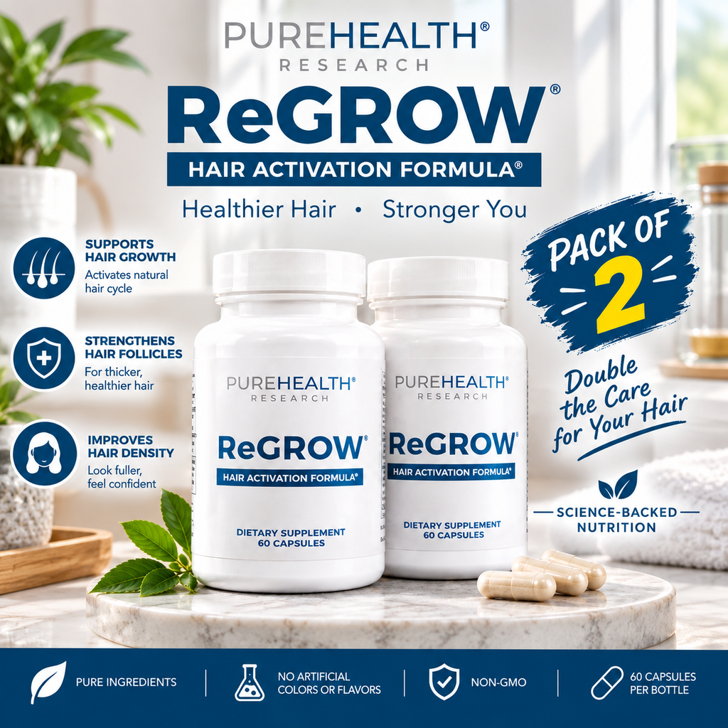 PUREHEALTH RESEARCH ReGrow Hair Growth Vitamins with Biotin