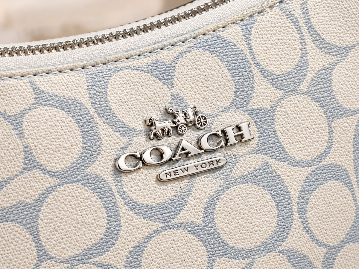 COACH Teri Shoulder Bag Light Blue Chambray Signature Canvas