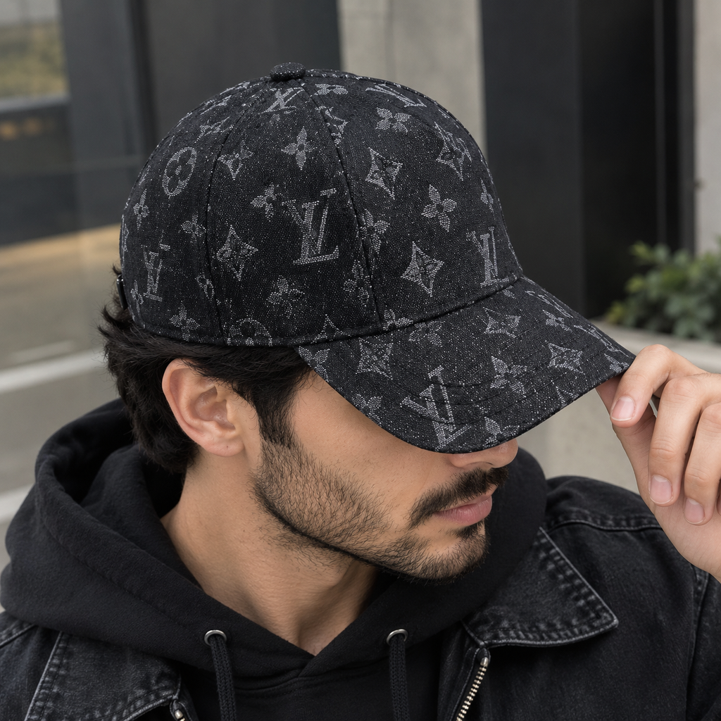 Louis Vuitton Black Monogram Baseball Cap | Designer Style
