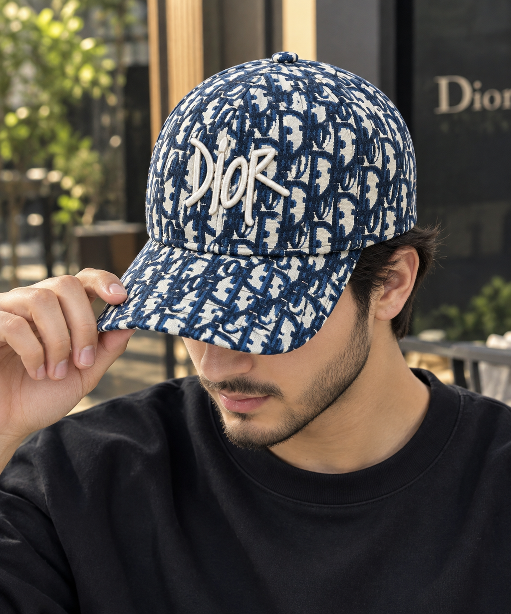 Dior Oblique Jacquard Baseball Cap with Embroidered Logo