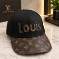 Louis Vuitton Black Baseball Cap with Brown Monogram Brim