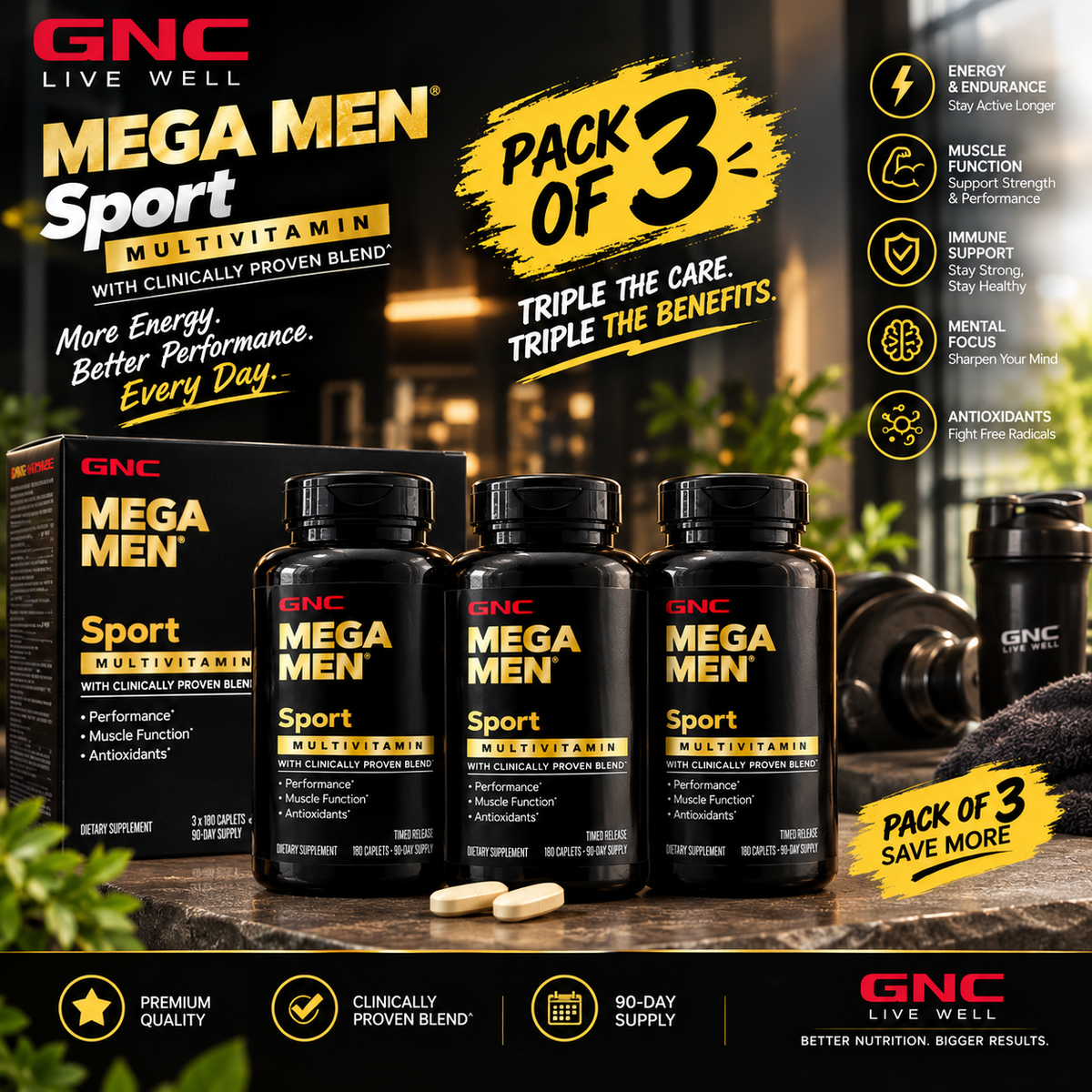 GNC Mega Men Sport Multivitamin 180 Count | Best Buyers Shop
