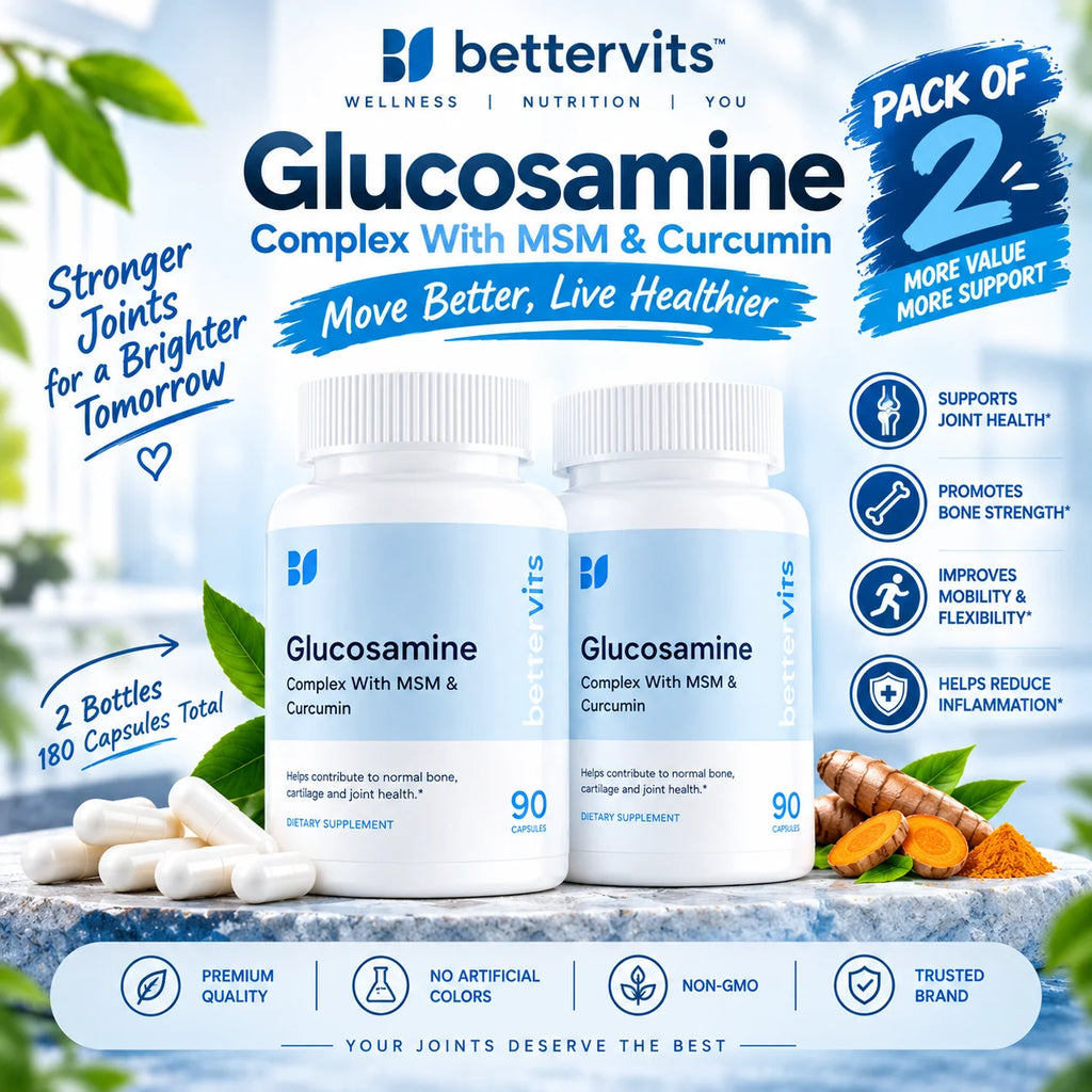 Glucosamine Chondroitin MSM Joint Support Complex for Men &amp; Women – 90 Capsules