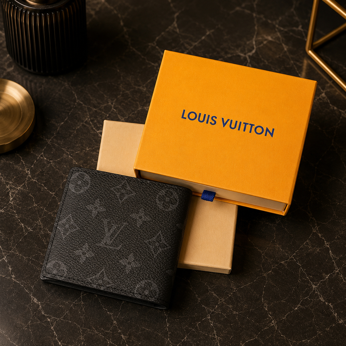 Louis Vuitton Men's Black Monogram Bifold Wallet | Best Buyers Shop