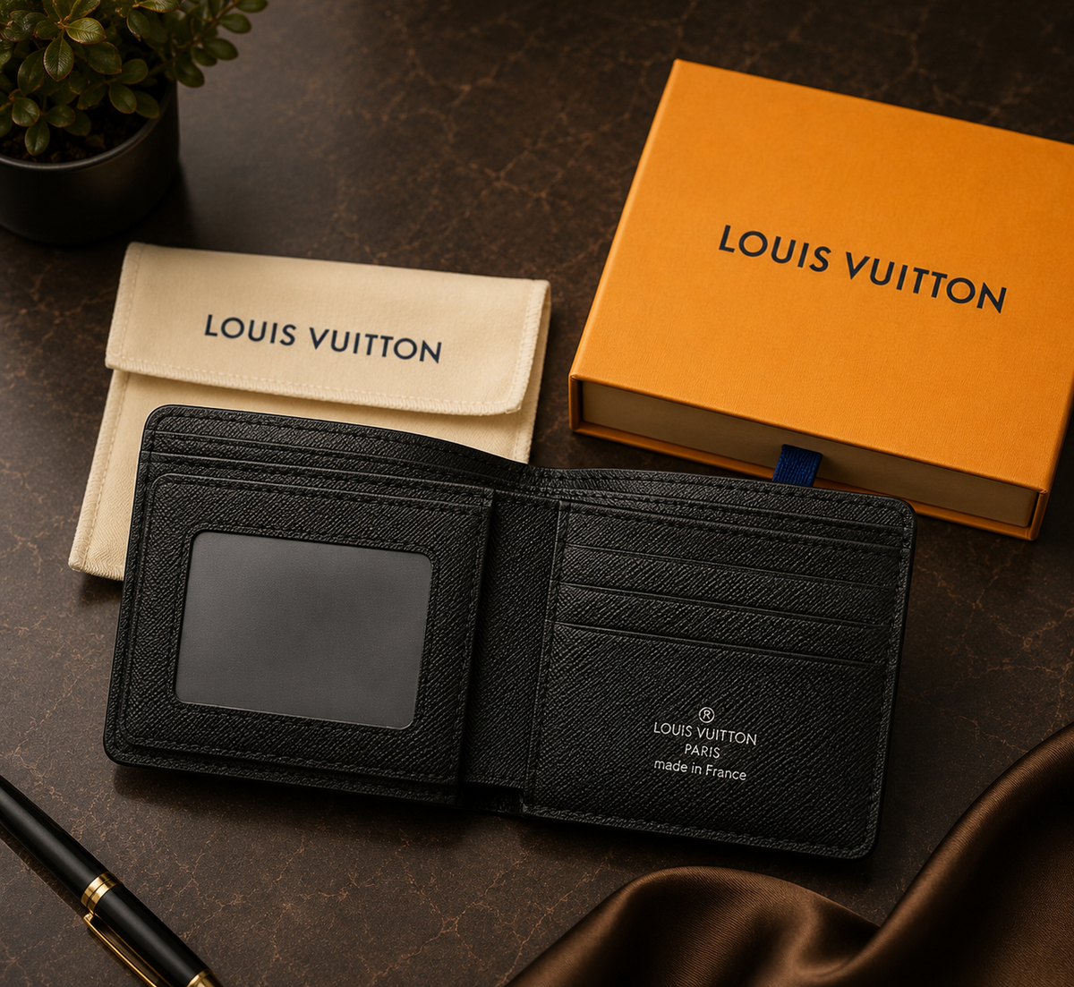 Louis Vuitton Men's Black Monogram Bifold Wallet | Best Buyers Shop