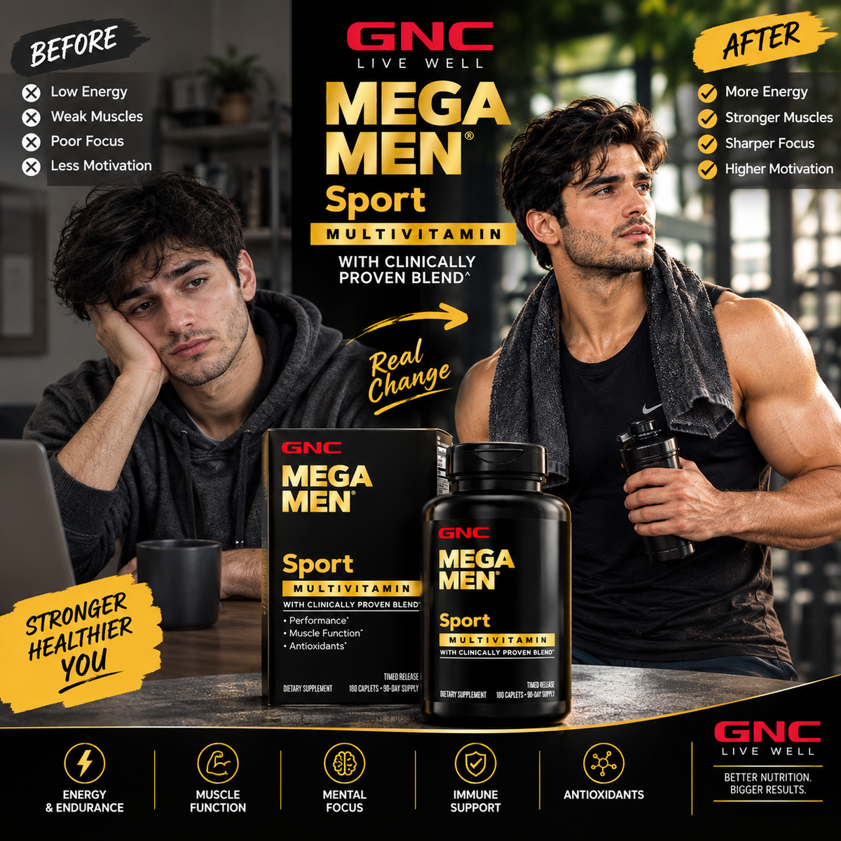 GNC Mega Men Sport Multivitamin 180 Count | Best Buyers Shop