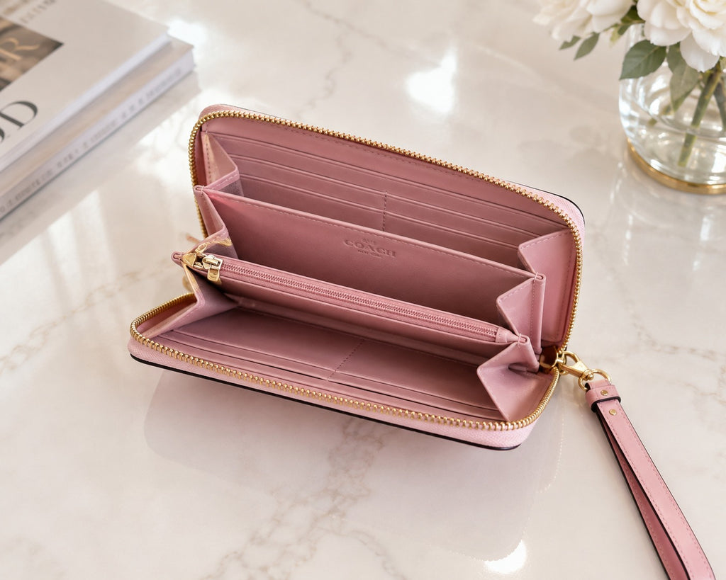 Coach Long Zip Around Wallet Signature Canvas with Box | Best Buyers Shop
