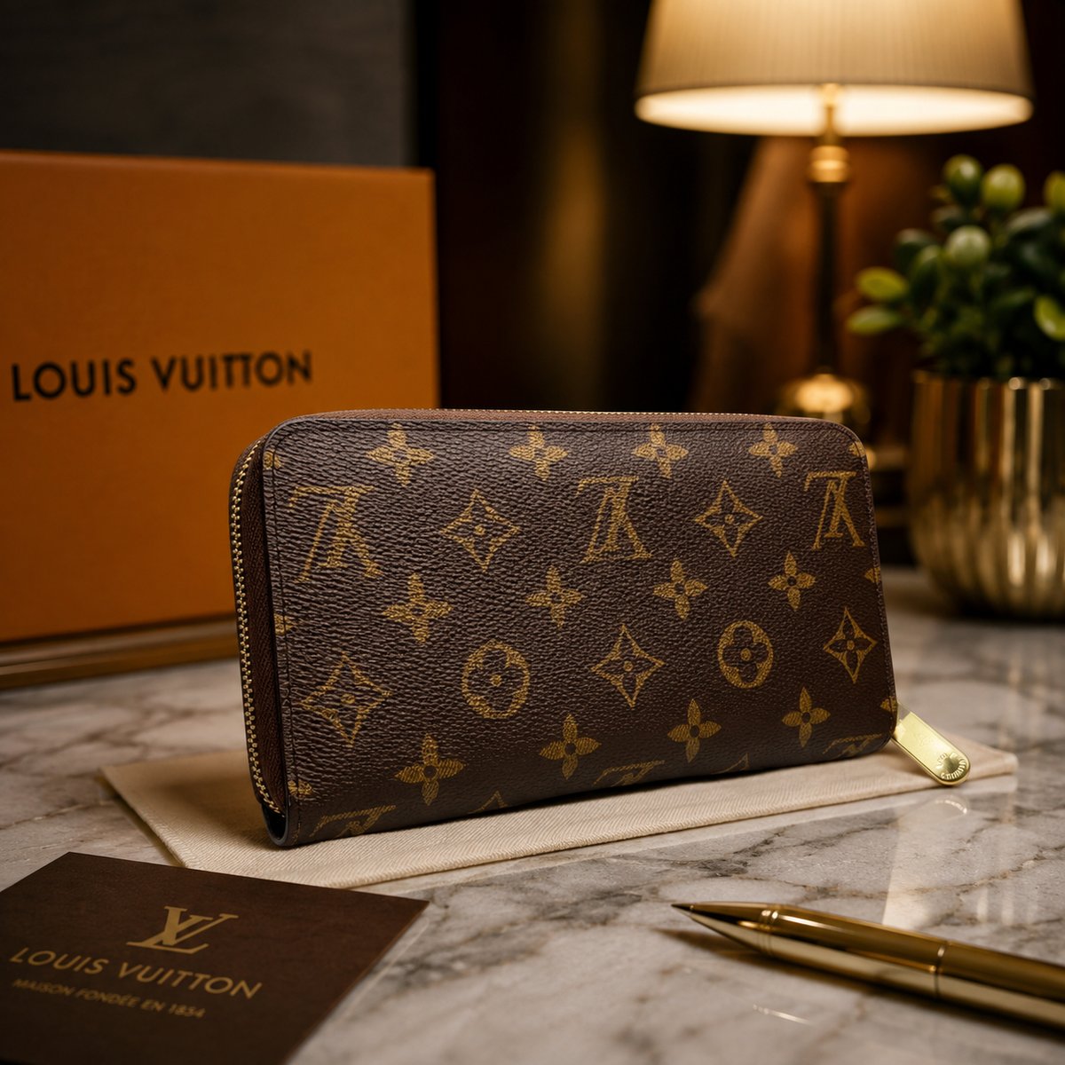Louis Vuitton Monogram Zippy Organizer Long Wallet for Men & Women