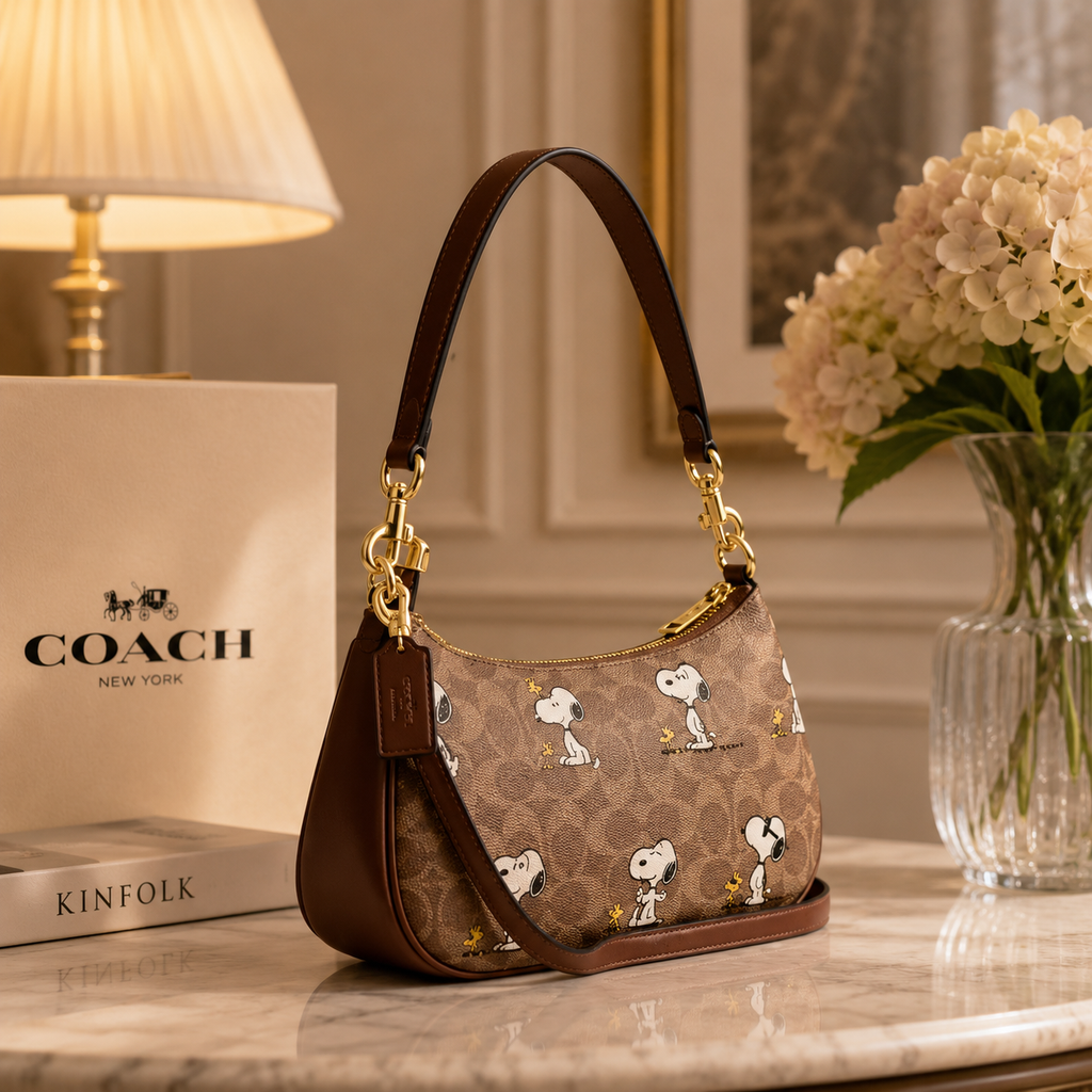 COACH x Peanuts Snoopy Teri Shoulder Bag CBJ88 – Tan Brown