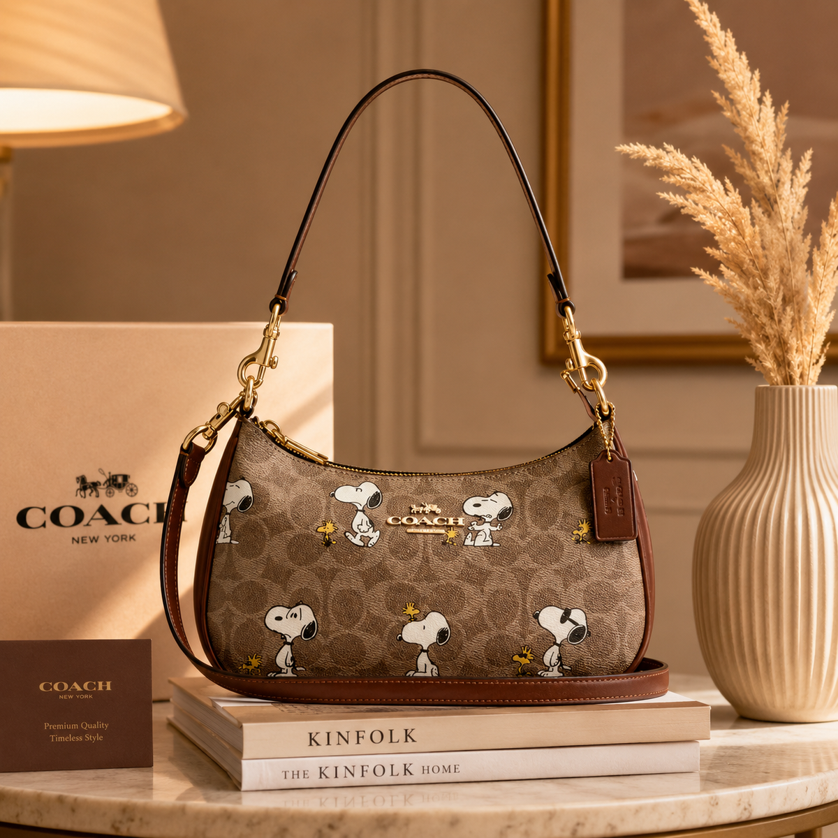 COACH x Peanuts Snoopy Teri Shoulder Bag CBJ88 – Tan Brown