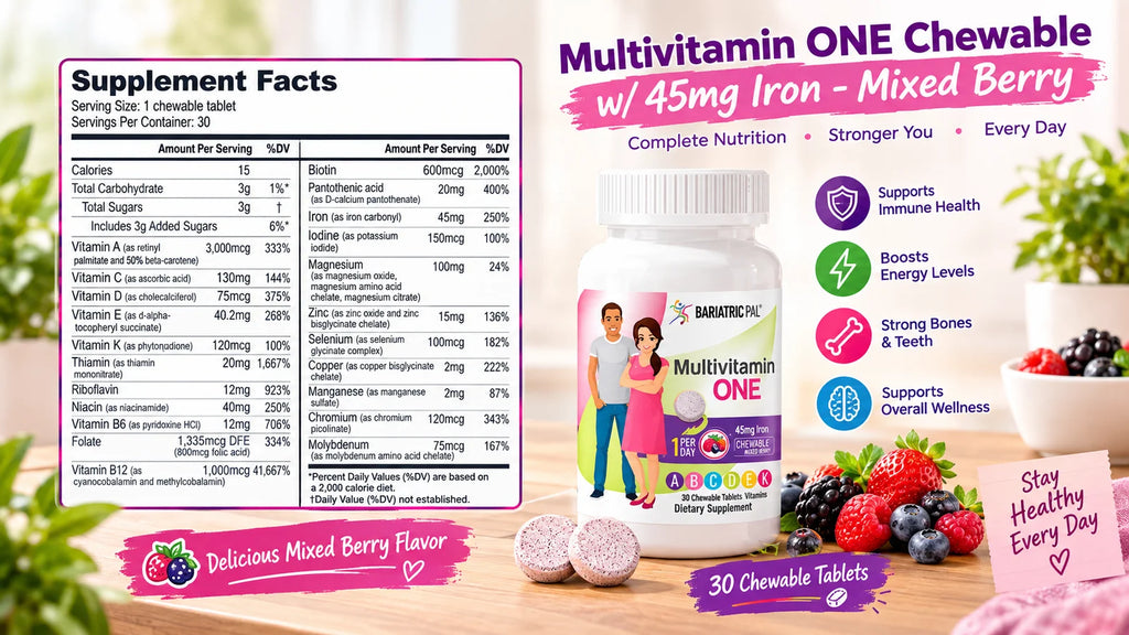 BARIATRICPAL ONE – 1-Per-Day Chewable with 45mg Iron