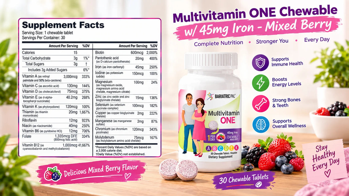 BARIATRICPAL ONE – 1-Per-Day Chewable with 45mg Iron