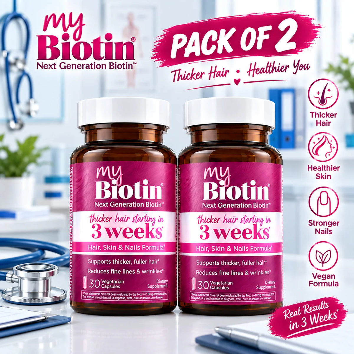 Purity Products MyBiotin Hair, Skin &amp; Nails – 30 Vegetarian Capsules