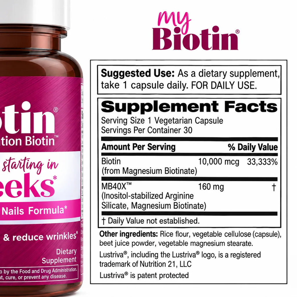 Purity Products MyBiotin Hair, Skin &amp; Nails – 30 Vegetarian Capsules