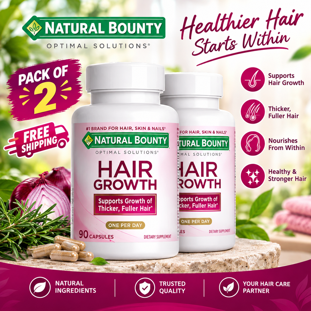 Natural Bounty Optimal Solutions Hair Growth Support Supplement for Thicker-Looking Hair | Best Buyers Shop