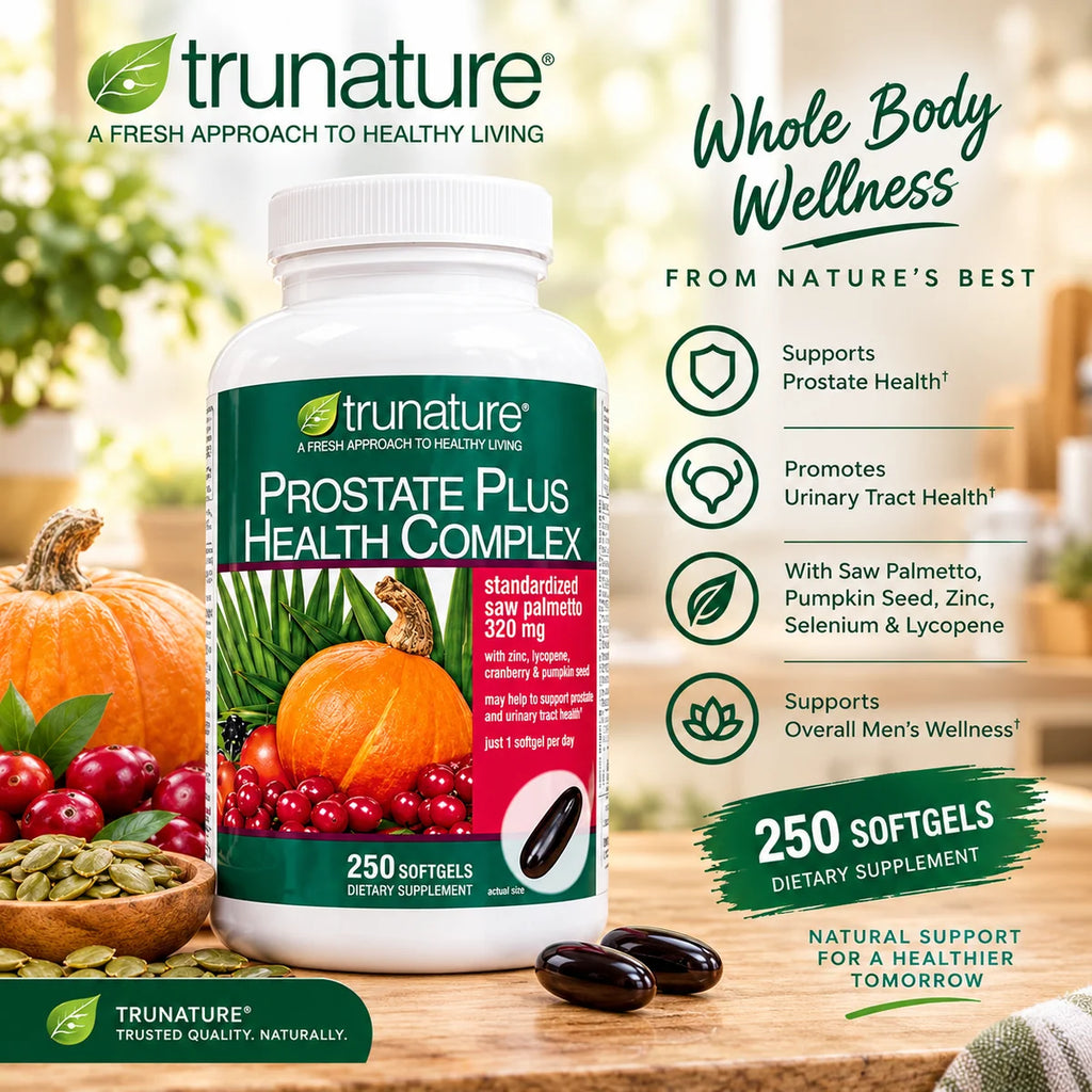 trunature Prostate Plus Health Complex – 250 Softgels with Saw Palmetto, Zinc &amp; Lycopene