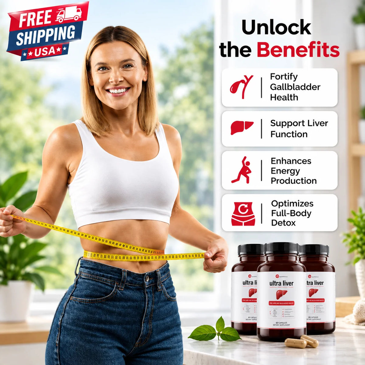 UpWellness Ultra Liver Supplement – Liver &amp; Gallbladder Support, 60 Capsules