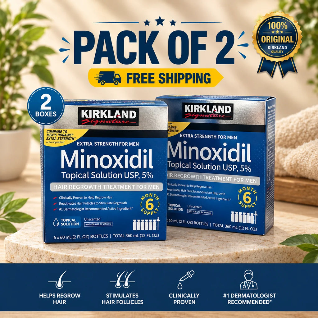 Kirkland Minoxidil 5% Extra Strength for Men – Hair Regrowth Topical Solution